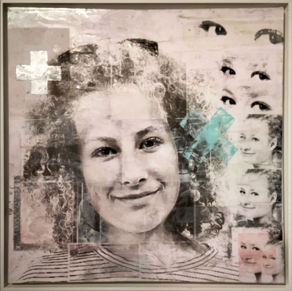 Claudia Seiler; personalisierte  Auftragsarbeit 100 x100cm, Encaustic on canvas 